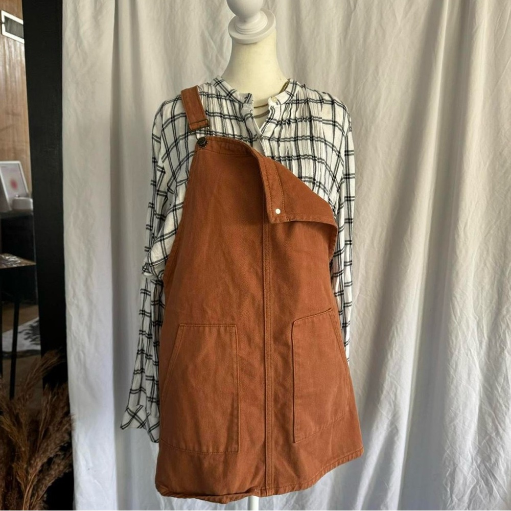 Sadie and sage - boutique - canvas cotton overall skirt / dress  - medium